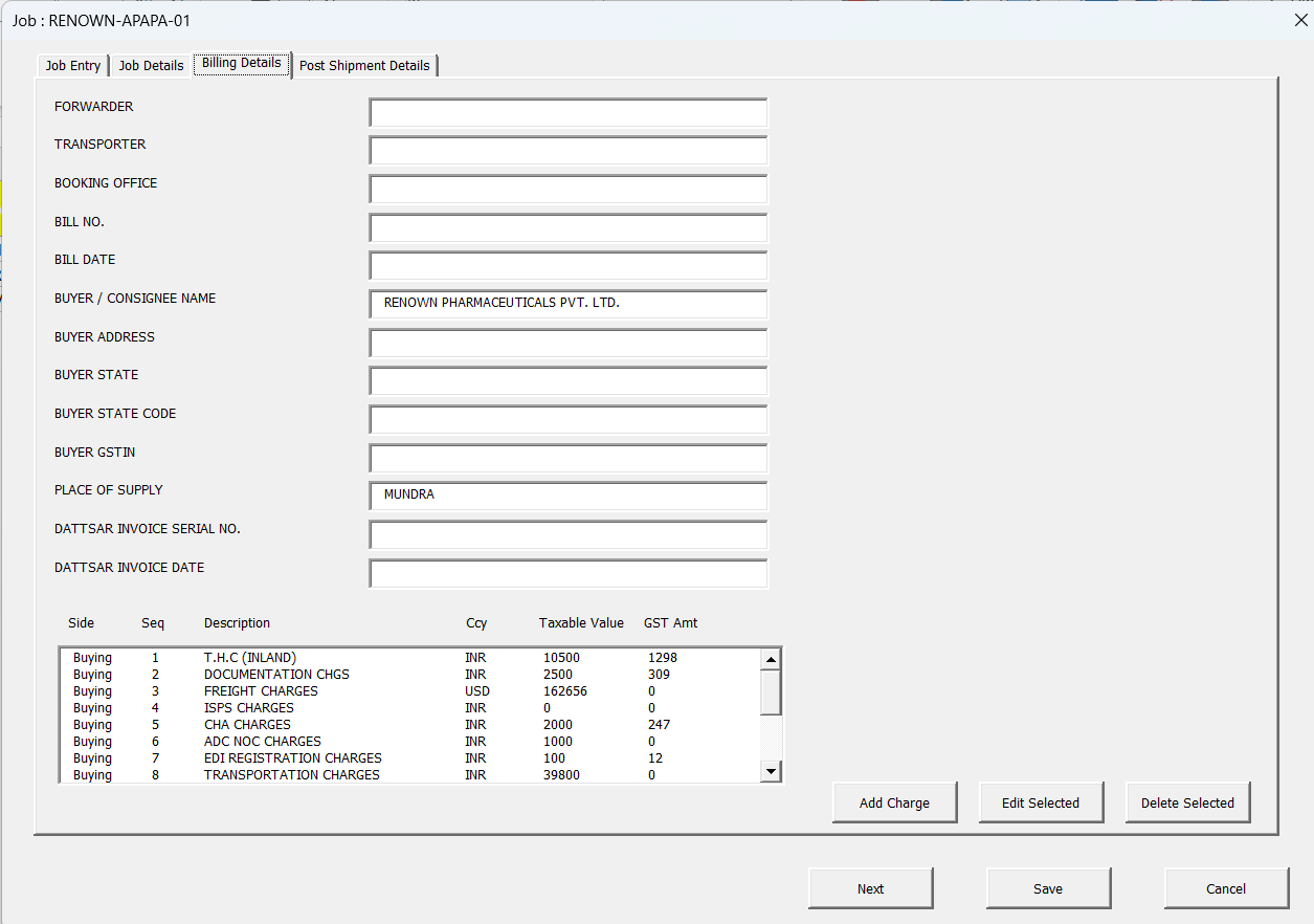 Dattsar Logistics: Excel VBA Job Entry, Deal Sheet & Invoicing Automation